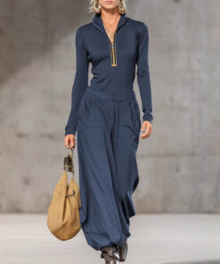 Top Wide Leg Pocket Trousers Two-piece Set