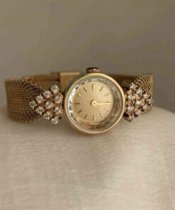 Woven Strap Retro Court Style Retro Gold, Round Small Watch For Women