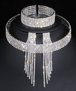 Fashion Choker Necklace Jewelry Full Of Diamonds