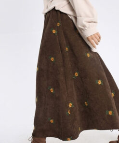 Vintage Brown Corduroy Skirt Skirt Overknee Dress