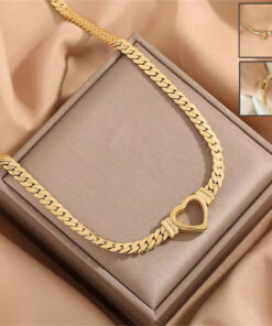 Personalized Love Chain Necklace Bracelet For Women Fashion Titanium Steel Non-fading Clavicle Chain Jewelry