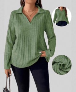 Large Size Women's Clothing Casual V-neck Women's Knitwear Anti-sweater